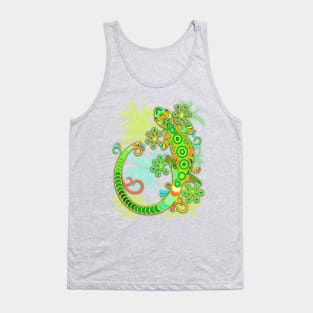 Gecko Lizard Colorful Tattoo Style Tank Top